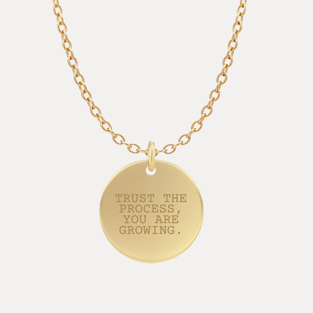 Trust the Process 18k Gold Filled Disc Pendant Necklace