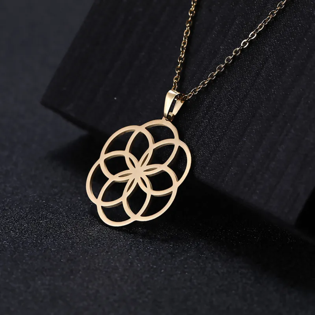 18K Gold Seed of Life Pendant Necklace