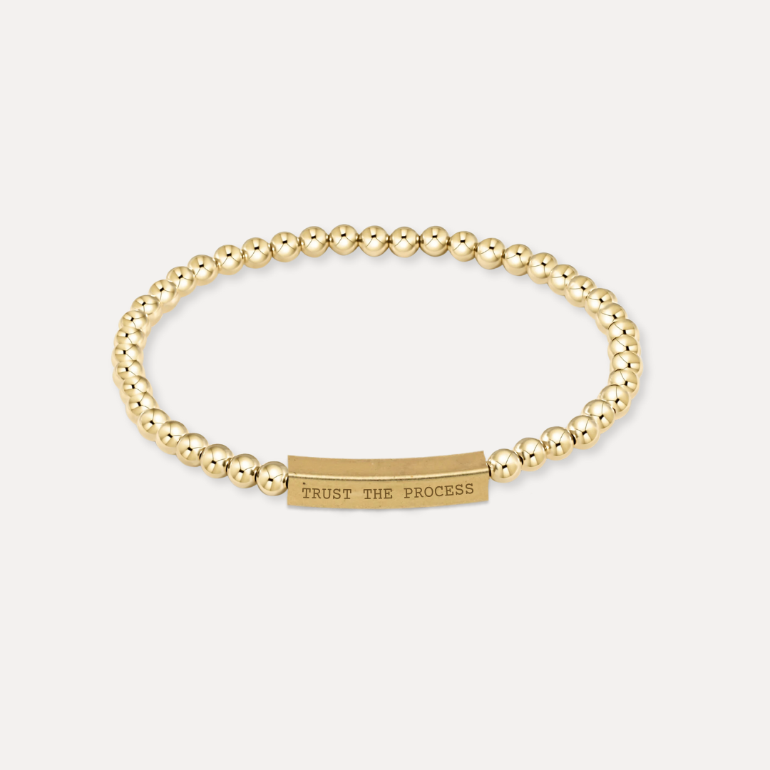 Trust The Process 18K Gold Vermeil Beaded Bracelet