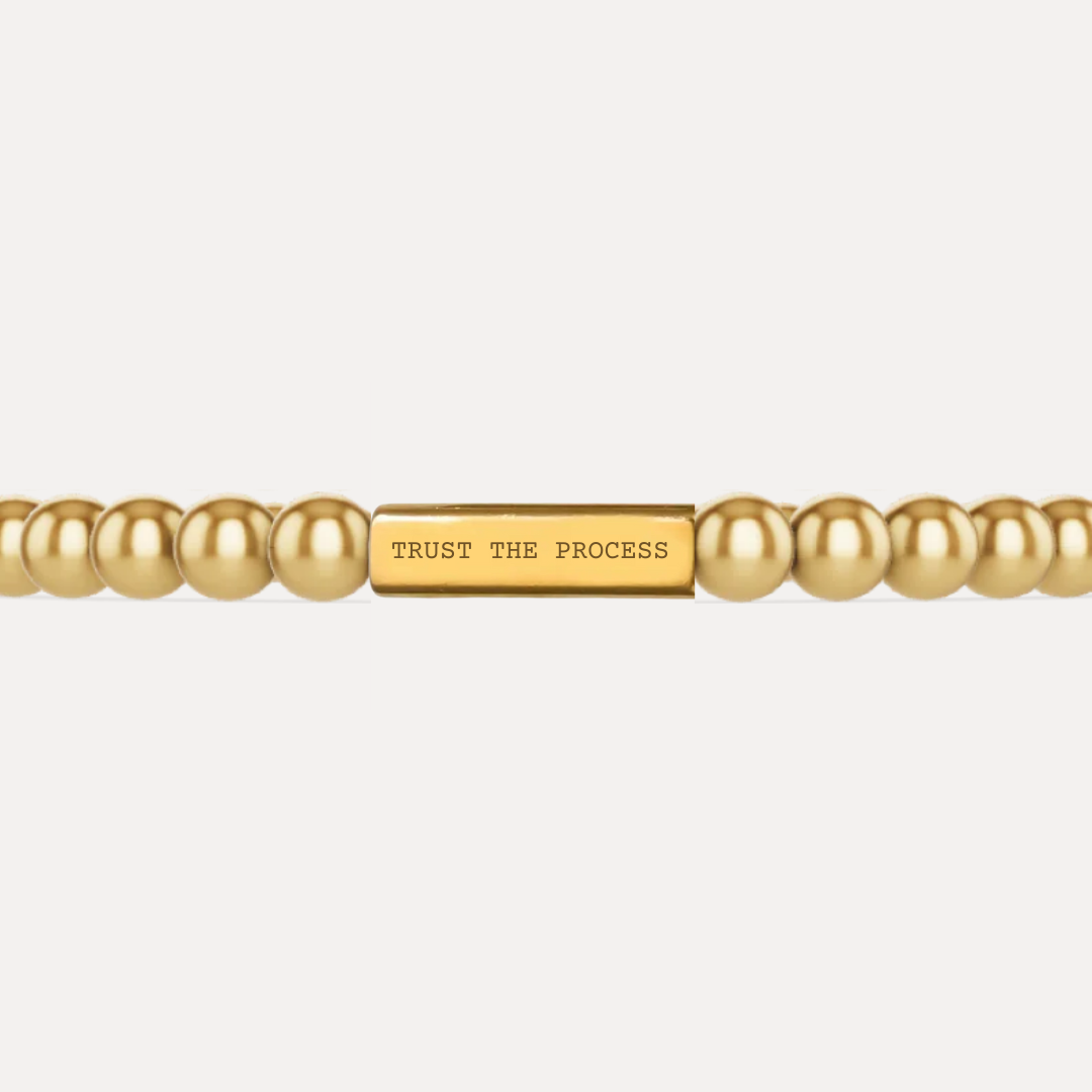 Trust The Process 18K Gold Vermeil Beaded Bracelet