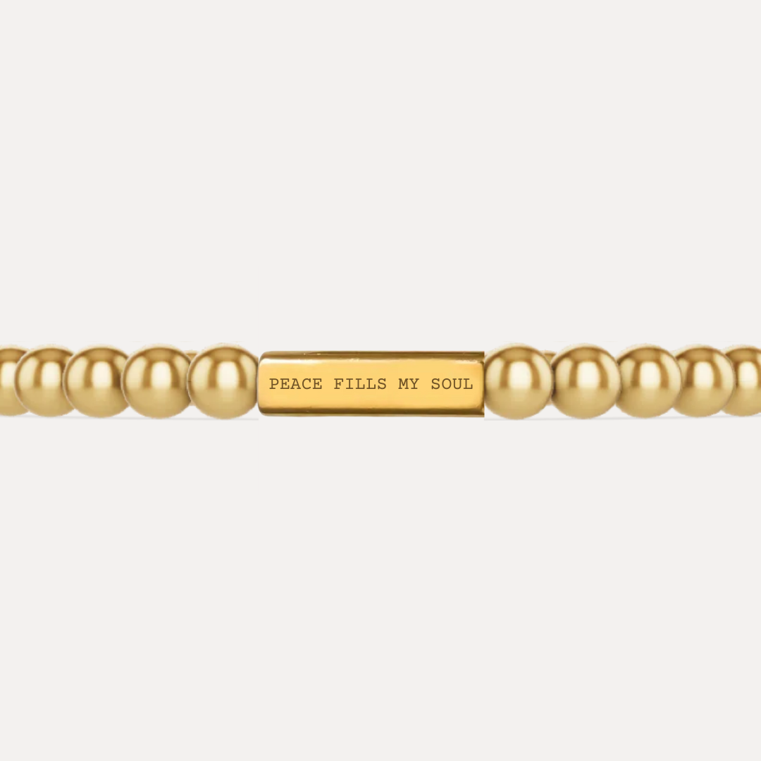 Peace Fills My Soul 18K Gold Vermeil Beaded Bracelet