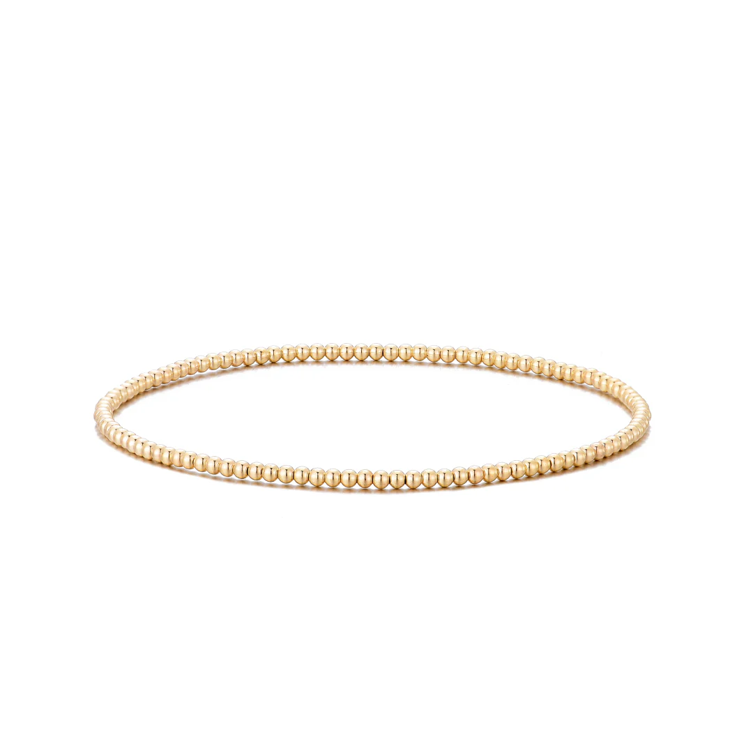 2mm 18K Gold filled Beaded Bracelet