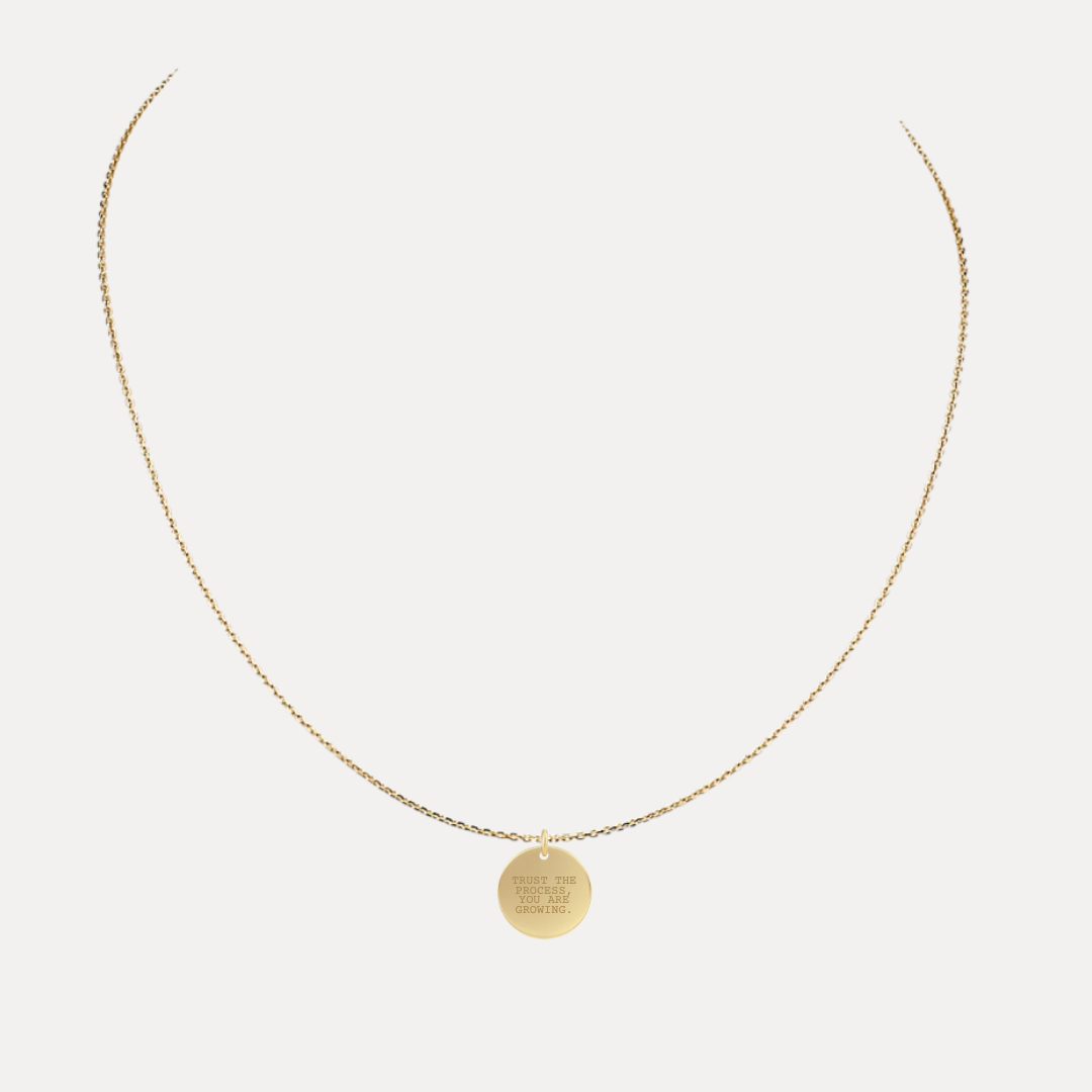 Trust the Process 18k Gold Filled Disc Pendant Necklace