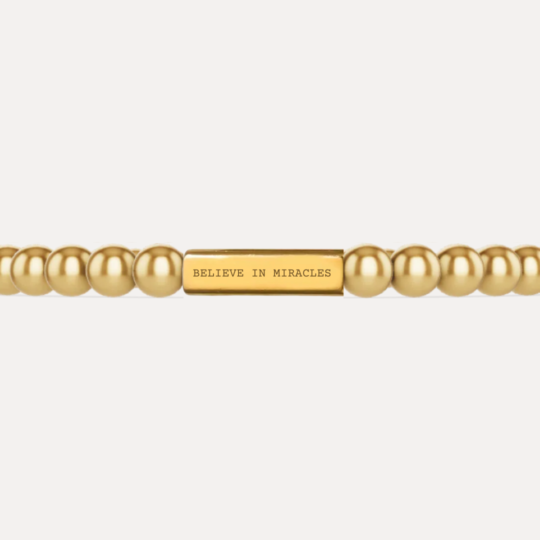 Believe In Miracles 18K Gold Filled Beaded Bracelet