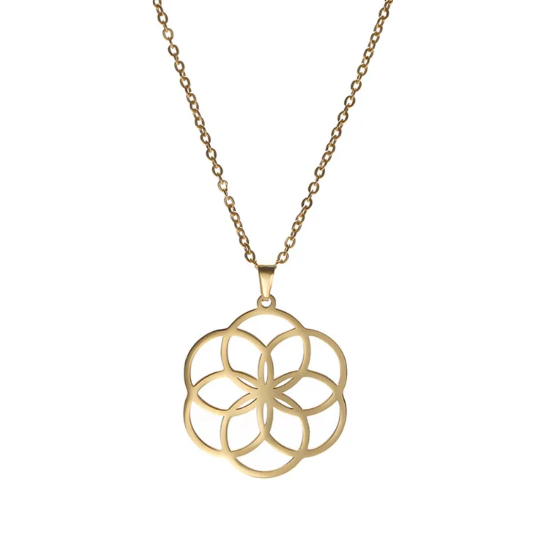 18K Gold Seed of Life Pendant Necklace