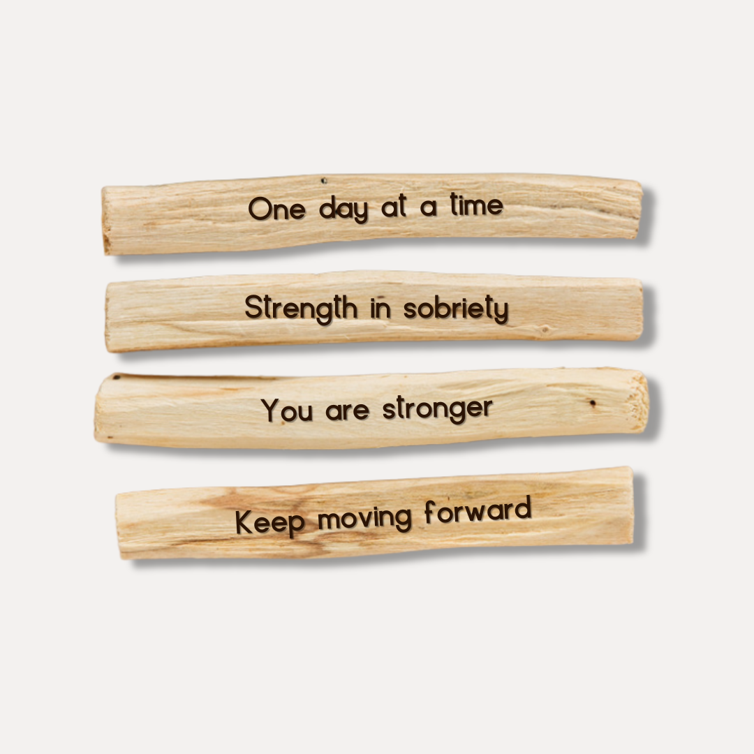 Addiction and Recovery: A Four Pack of Engraved Palo Santo