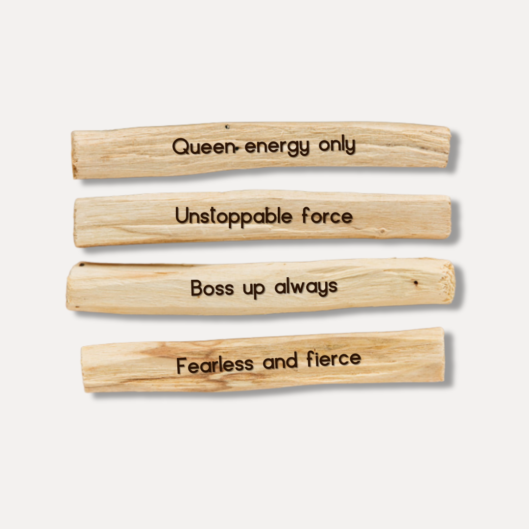 Boss Bitch Energy: A Four Pack of Engraved Palo Santo