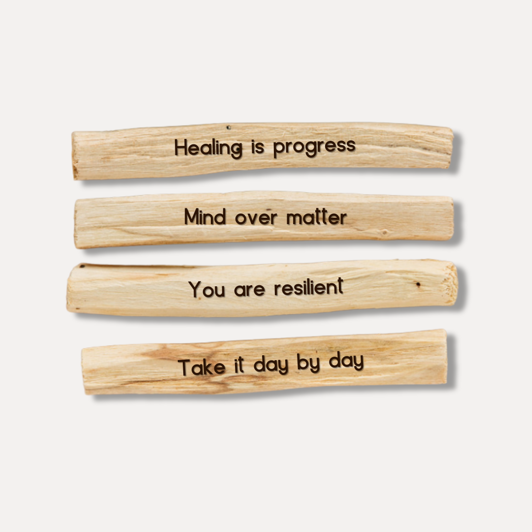 Mental Health & Wellness: A Four Pack of Engraved Palo Santo