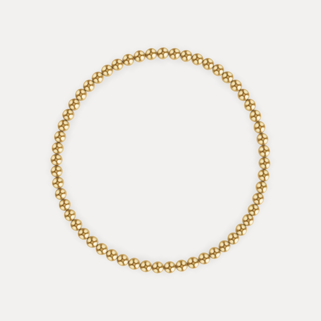 3mm 18K Gold filled Beaded Bracelet