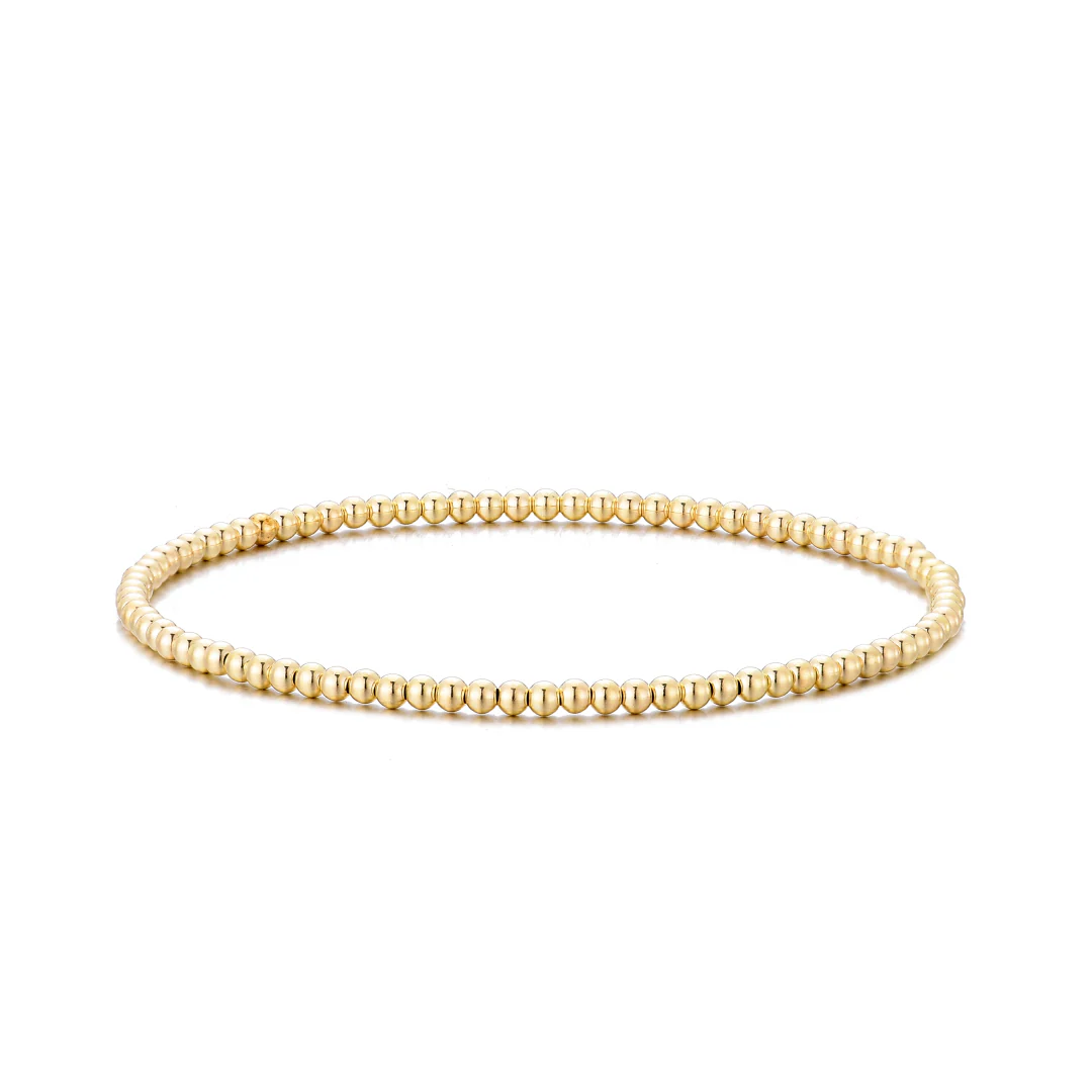 3mm 18K Gold filled Beaded Bracelet