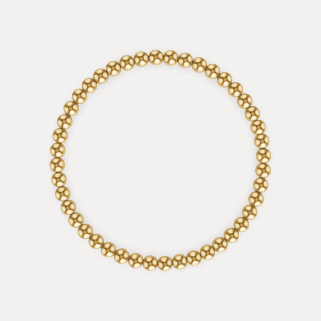 4mm 18K Gold filled Beaded Bracelet