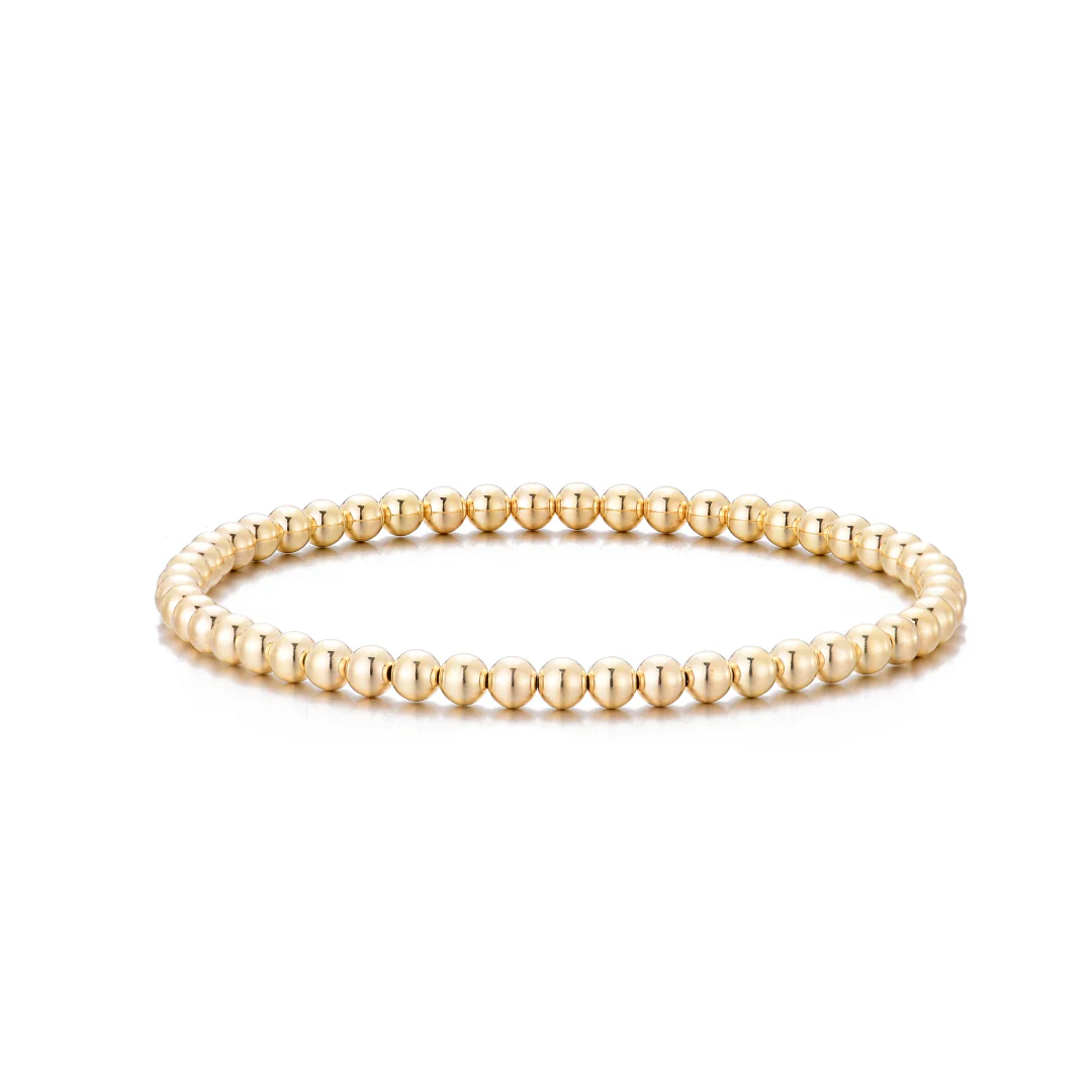 5mm 18K Gold filled Beaded Bracelet