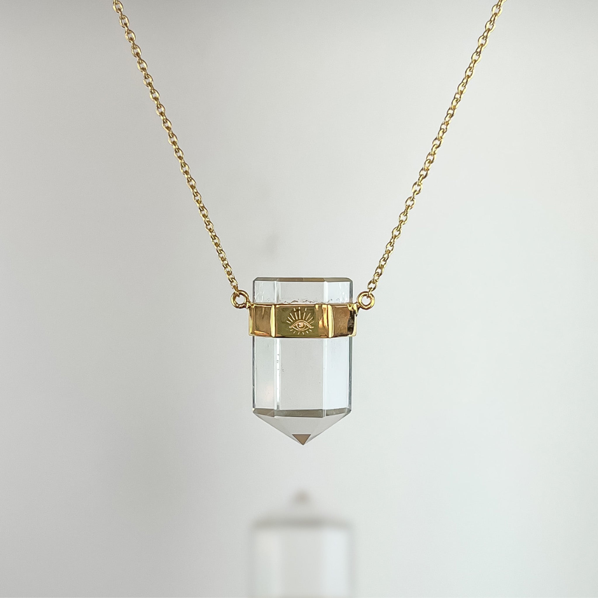 Guided By The Universe 14K Gold Clear Quartz Necklace
