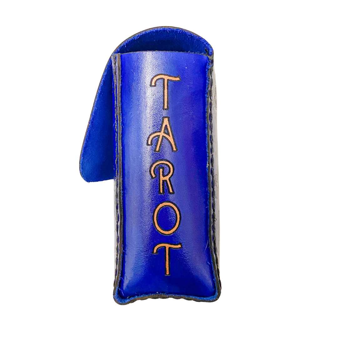 Leather Tarot Card Case - Blue