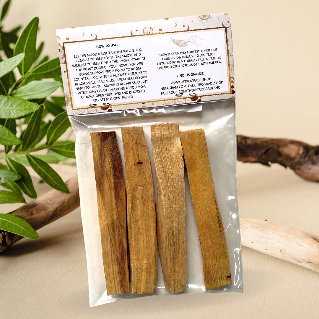 Energy In Affirmations: A Four Pack of Engraved Palo Santo