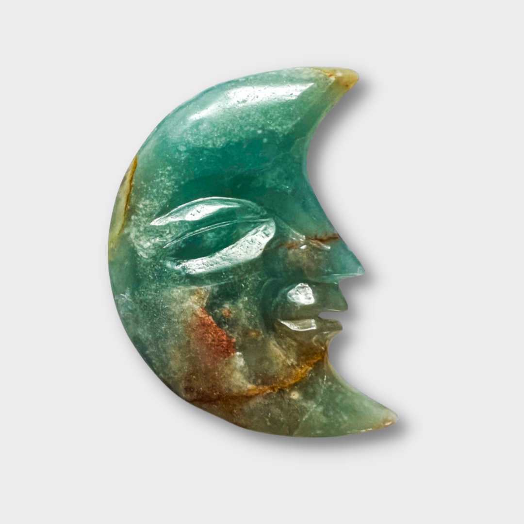 Blue Onyx Polished Crescent Moon Face