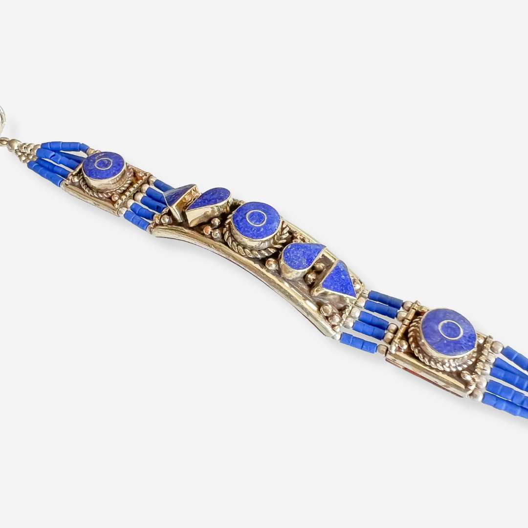 Lapis Lazuli Inlay - Hand Beaded Bracelet