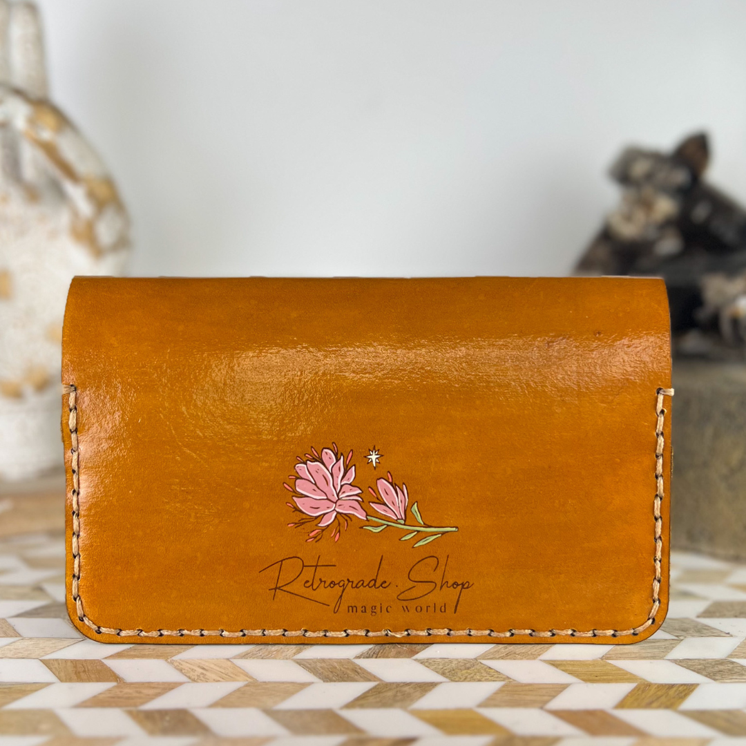 hand painted leather wallet