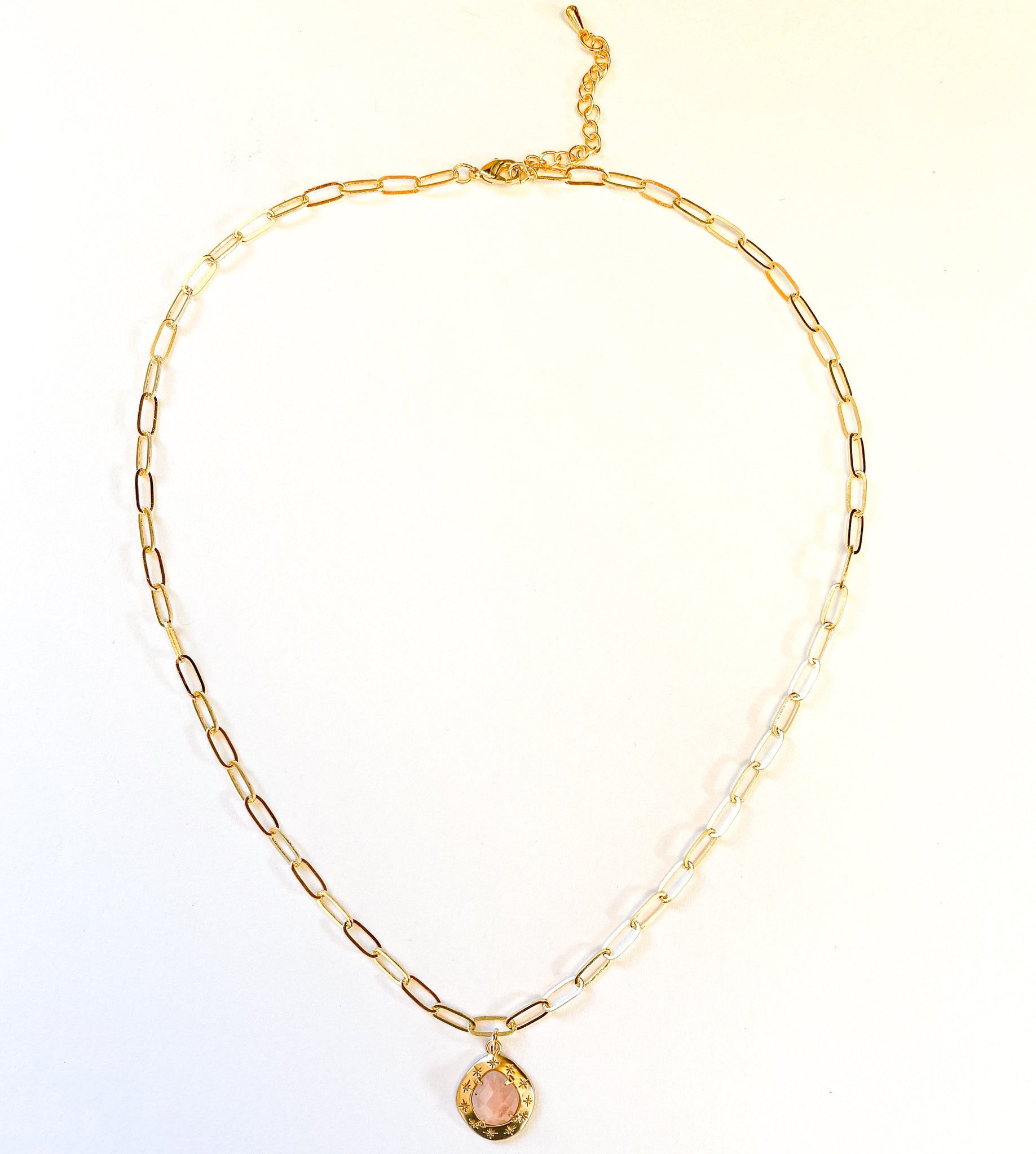 Galileo Rose Quartz 14K Gold Plated Necklace