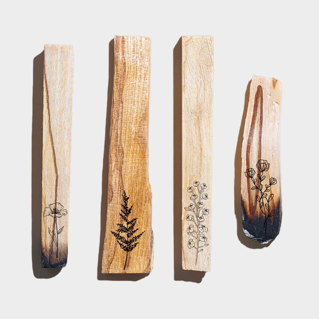 Connected To Nature: A Four Pack of Engraved Palo Santo