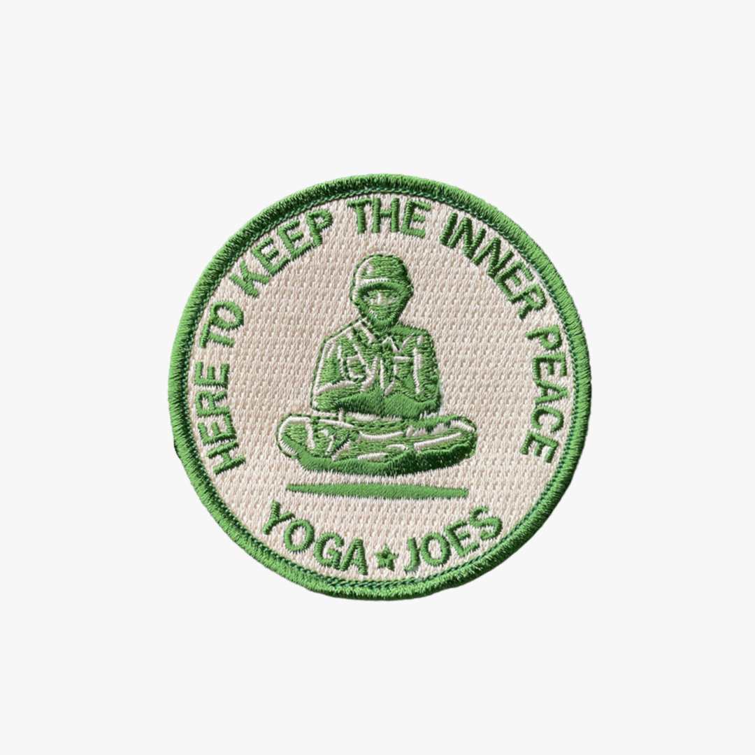 Here To Keep The Inner Peace Yoga Joe Iron On Patch
