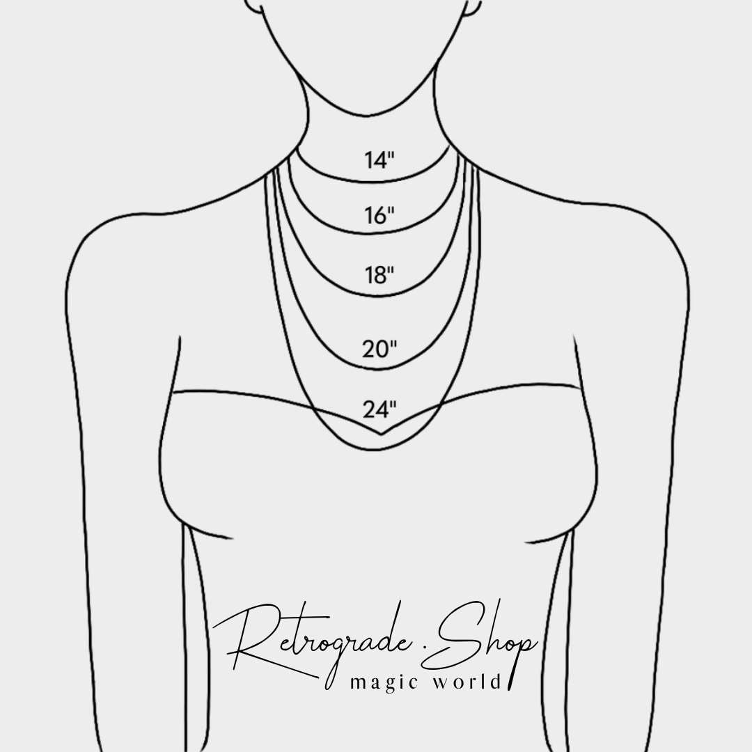 Necklace Size Chart Photo for chain lengths by The Retrograde Shop