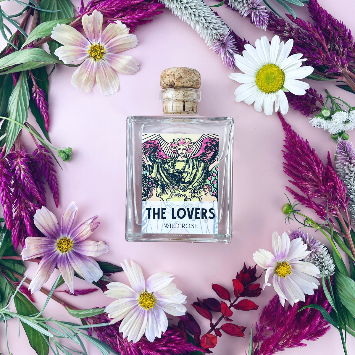 The Lovers Tarot Card Home Reed Diffuser (Wild Rose)